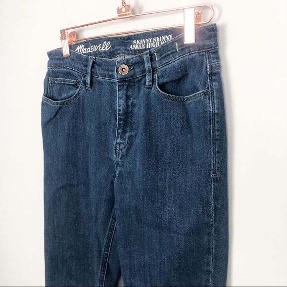 MADEWELL | Skinny Skinny Ankle High Riser Jeans Dark Denim Women’s Size 26 (2) - Picture 3 of 10